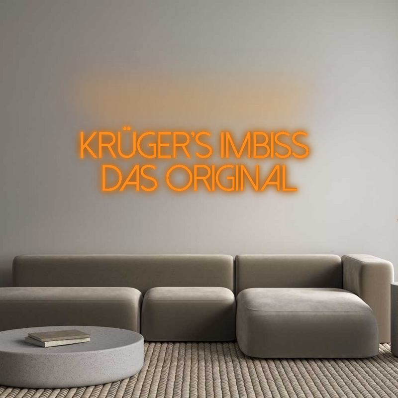 Konfigurator - Neon LED Flex - Personalisierter Indoor Schriftzug Krüger's Imbi...