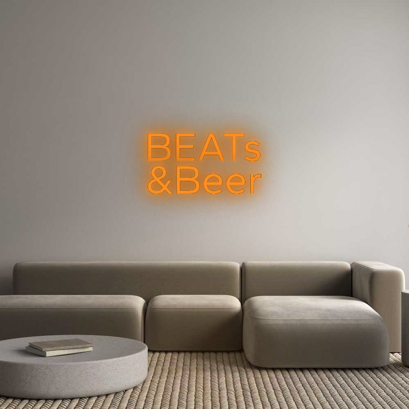 Konfigurator - Neon LED Flex - Personalisierter Indoor Schriftzug BEATs
&Beer