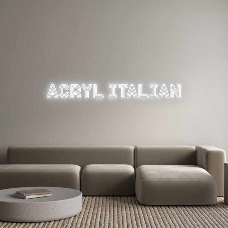 Configuratore - Neon LED Liquid Acryl - Scritte al neon personalizzate per interni ed esterni Acryl Italian