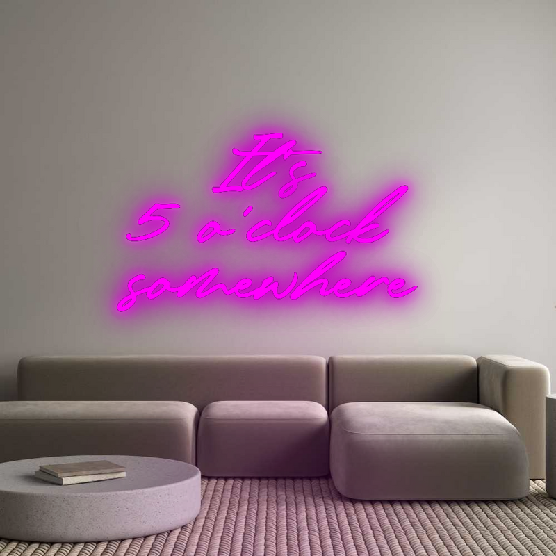 Konfigurator - Neon LED Clip - Personalisierter Indoor Schriftzug It's 
5 o'cl...