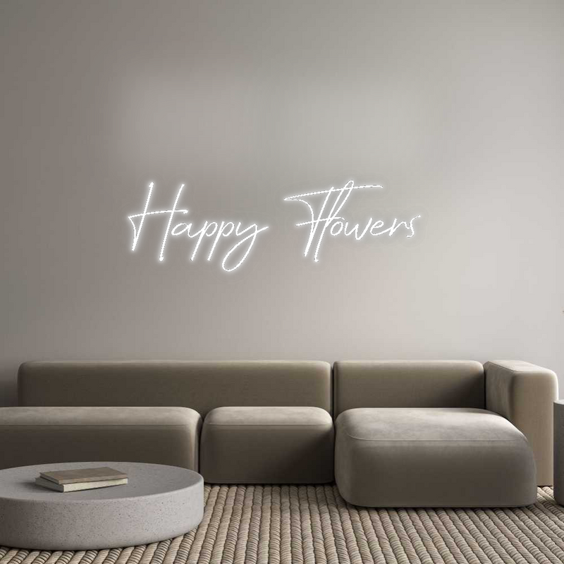 Konfigurator - Neon LED Flex - Personalisierter Indoor Schriftzug Happy Flowers