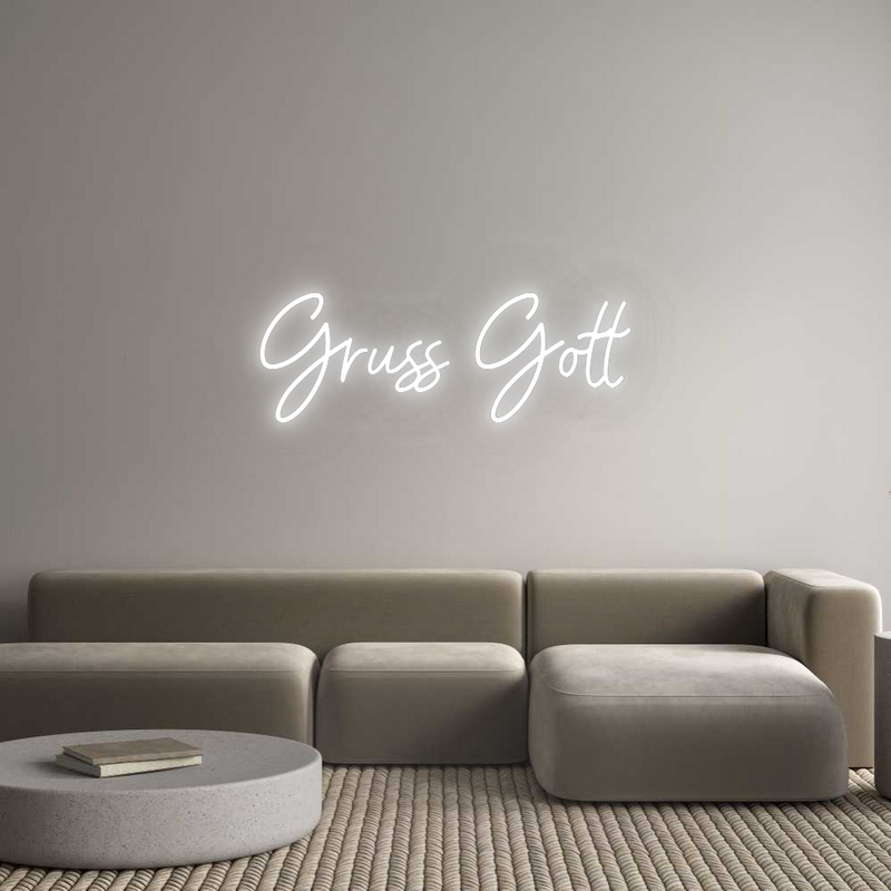 Konfigurator - Neon LED Liquid Acryl - Personalisierter Indoor & Outdoor Schriftzug Gruss Gott