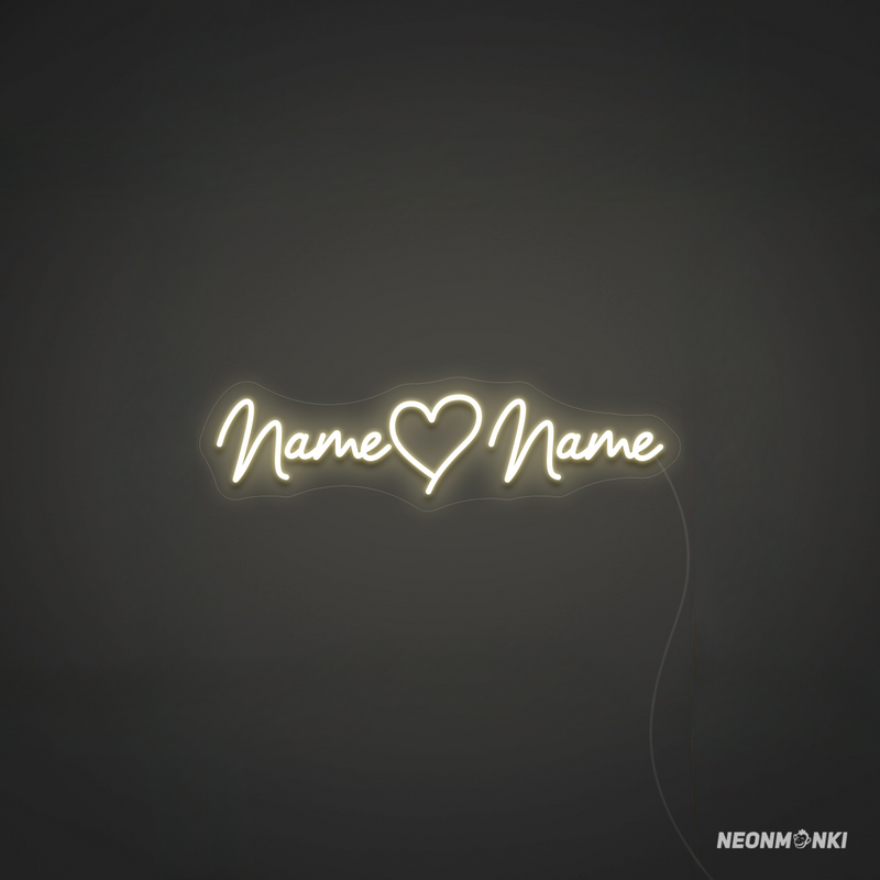 Euer Liebesbekenntnis in Licht verewigt – personalisiertes Neon LED Herzschild für die Hochzeit